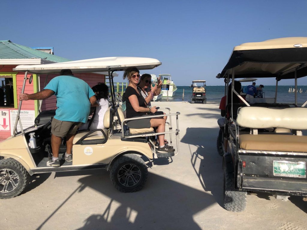 Grab a golf cart taxi - one of the 25 things to see and do on Caye Caulker