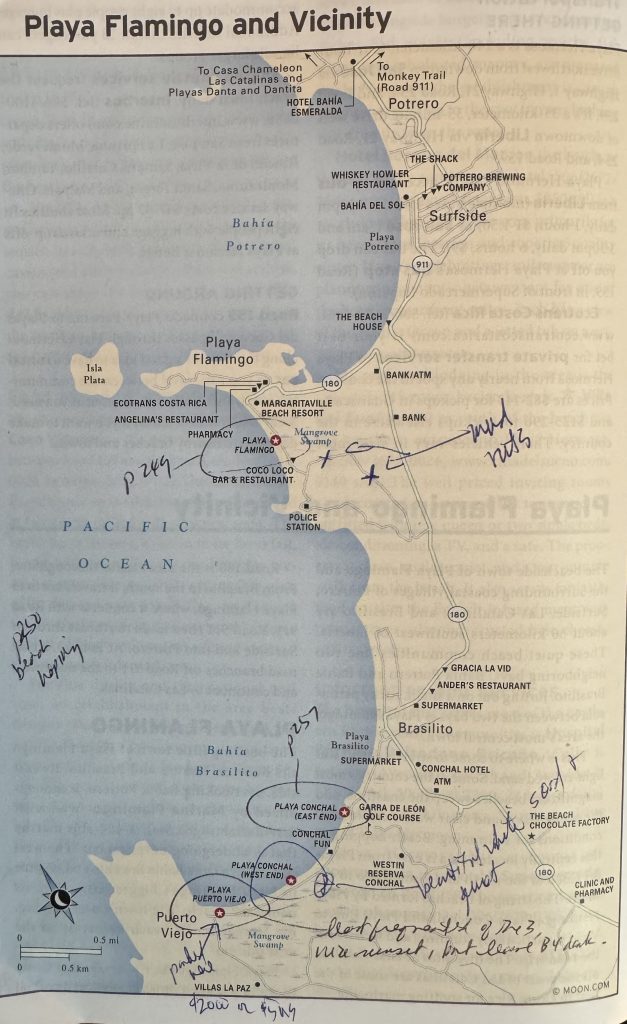Playa Flamingo area beaches map