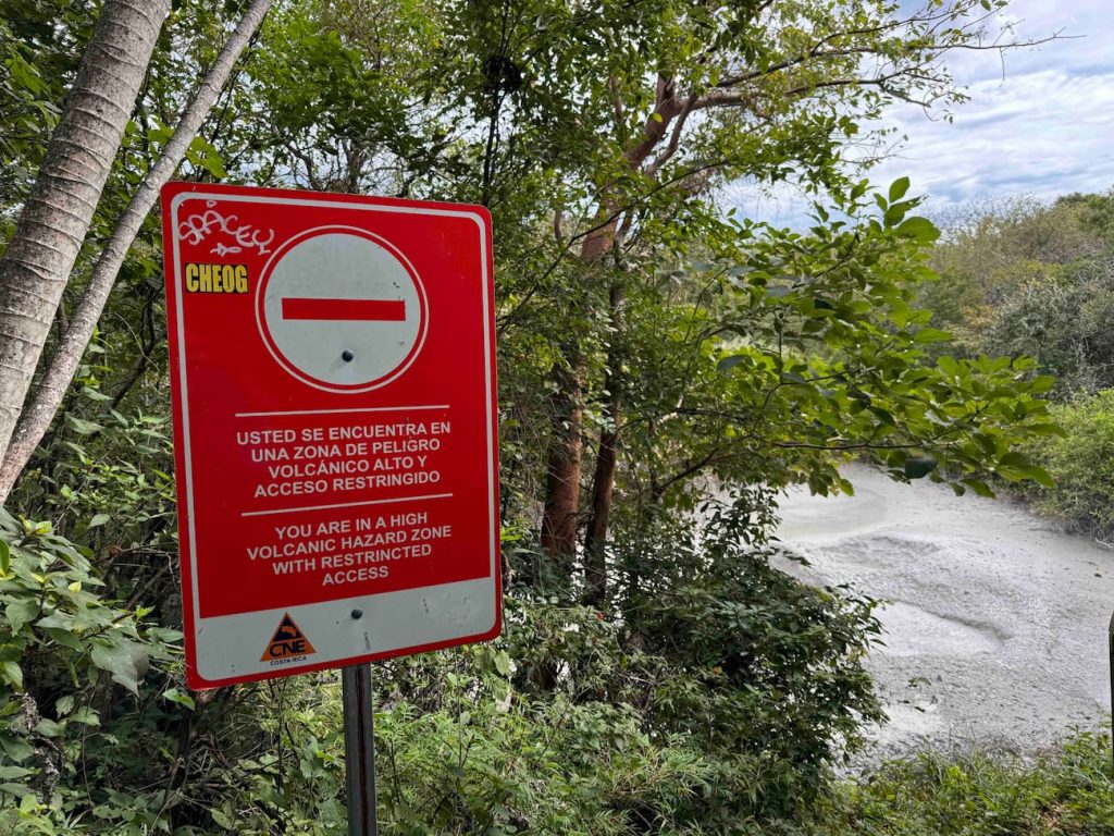 volcanic area warning sign