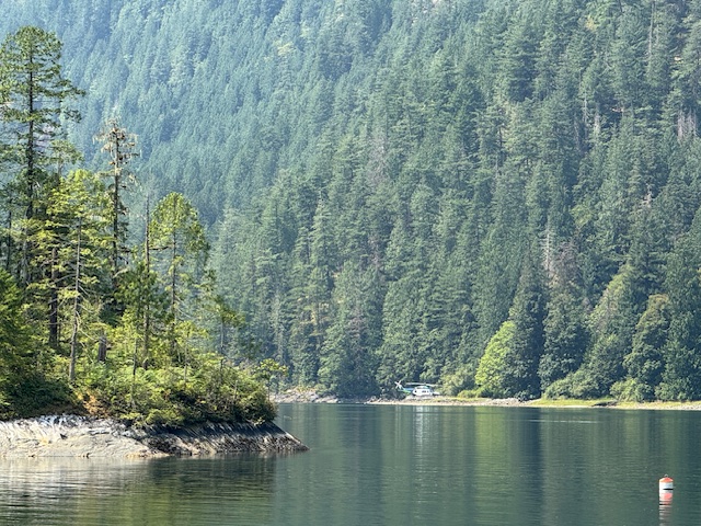 Helicopter & landing pad, Princess Louisa Inlet