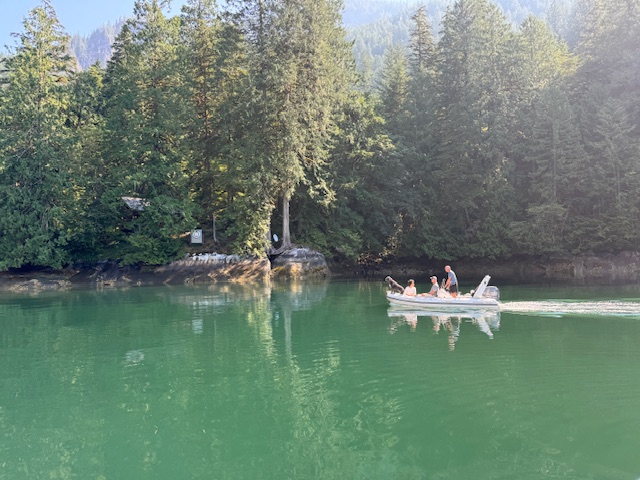 Dog shuttle to shore, Princess Louisa Inlet