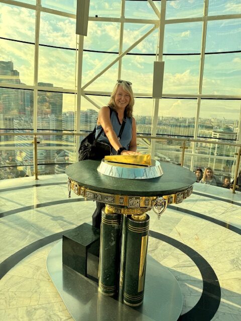 Baiterek Tower, Astana, golden hand
