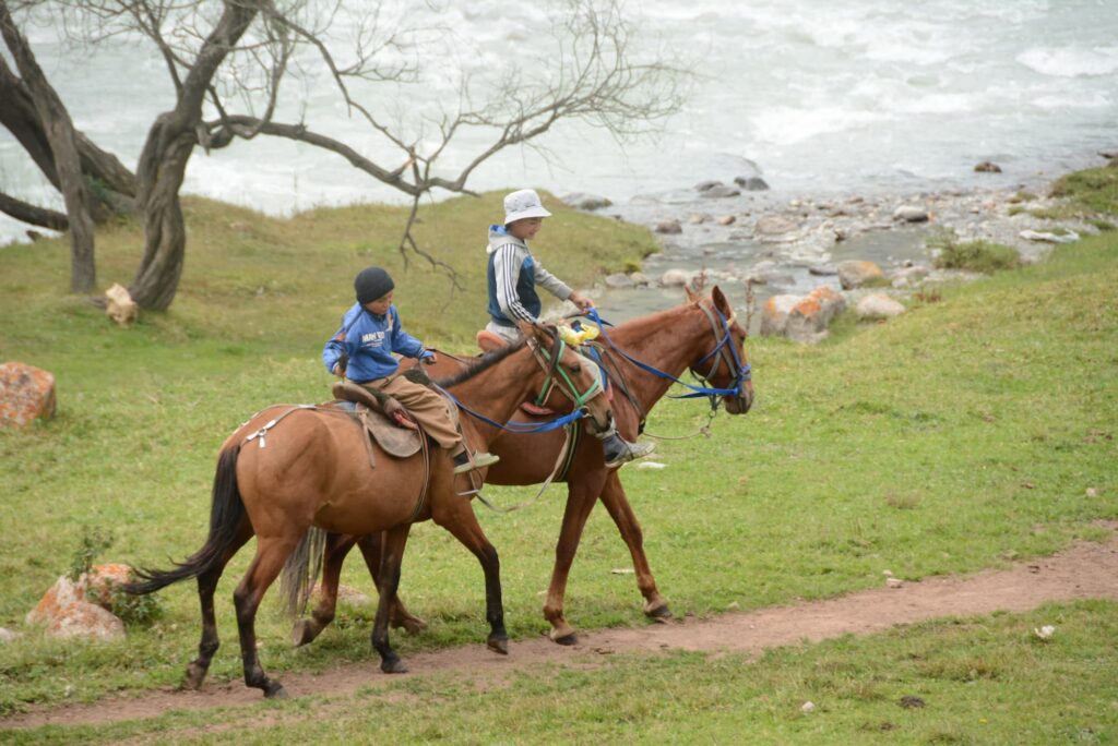 boys on horses, Jeti Oguz valley, Kyrgyzstan